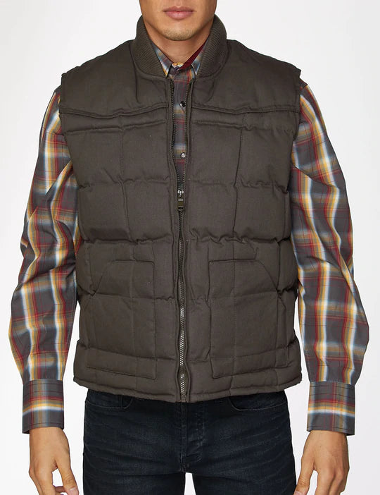 RODEO CLOTHING Men's Western Canvas Vest-Brown - Rodeo Clothing Store