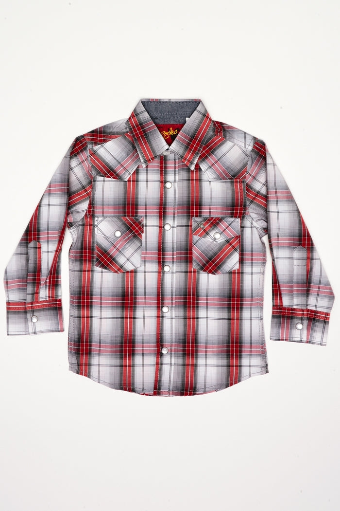 Men's Western Long Sleeve, 100% Cotton Plaid Shirts With Snap Buttons