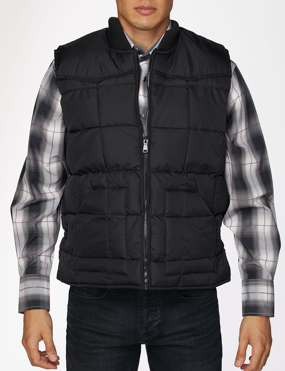 RODEO CLOTHING Men's Western Nylon vest-Black