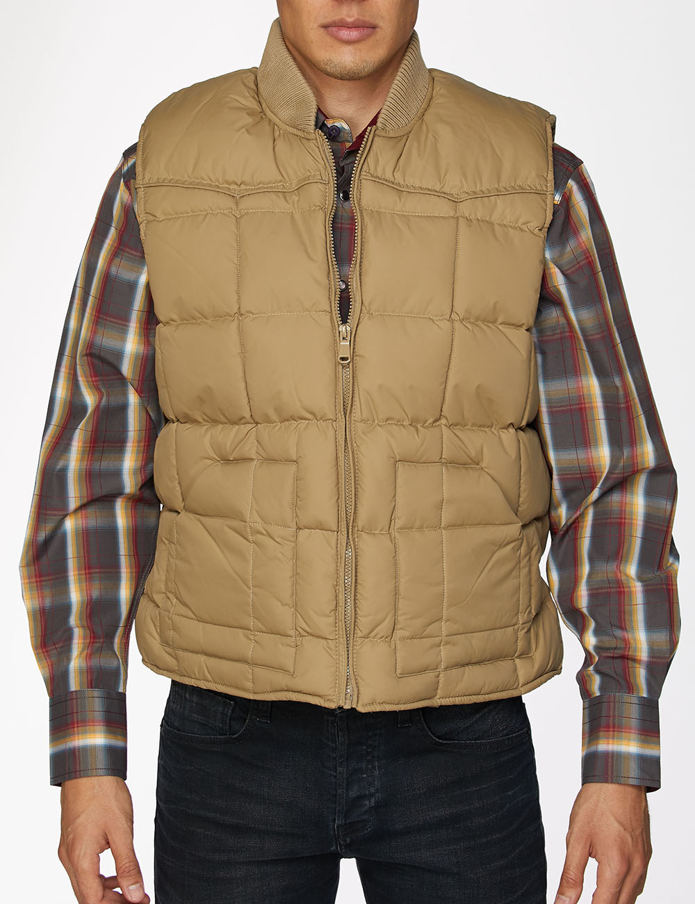 RODEO CLOTHING Men's Western Nylon vest-Khaki